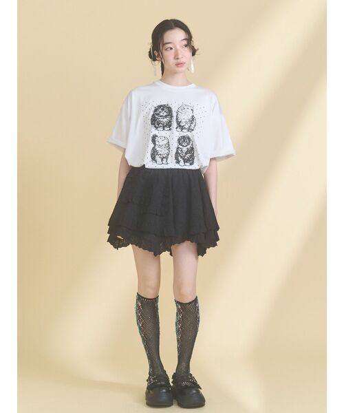 merry jenny(メリージェニー)の「pindot cat tee(Tシャツ/カットソー・レディース・ベージュ/ブラック/オフホワイト・FREE)」の11枚目の写真