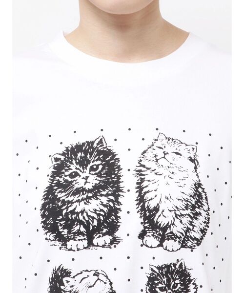 merry jenny（メリージェニー）の「pindot cat tee（Tシャツ/カットソー・レディース・ベージュ/ブラック/オフホワイト・FREE）」の20枚目の写真
