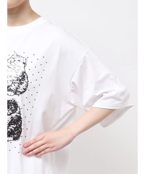merry jenny（メリージェニー）の「pindot cat tee（Tシャツ/カットソー・レディース・ベージュ/ブラック/オフホワイト・FREE）」の21枚目の写真