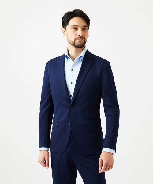 MICHEL KLEIN HOMME (ミッシェルクランオム)の「【セットアップ】メッシュテーラードジャケット(テーラードジャケット・メンズ・ブラック/ベージュ/ネイビー・MEDIUM/LARGE/X-LARGE)」の3枚目の写真