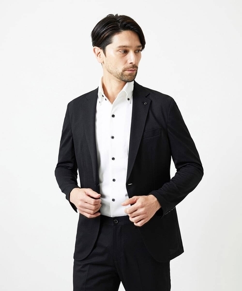 MICHEL KLEIN HOMME (ミッシェルクランオム)の「【セットアップ】メッシュテーラードジャケット(テーラードジャケット・メンズ・ブラック/ベージュ/ネイビー・MEDIUM/LARGE/X-LARGE)」の1枚目の写真