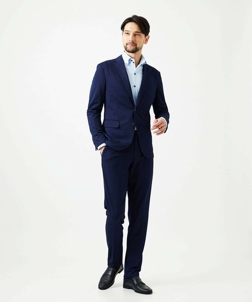 MICHEL KLEIN HOMME   （ミッシェルクランオム）の「【セットアップ】メッシュテーラードジャケット（テーラードジャケット・メンズ・ブラック/ベージュ/ネイビー・MEDIUM/LARGE/X-LARGE）」の4枚目の写真