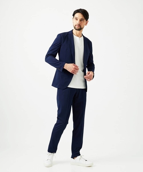 MICHEL KLEIN HOMME   （ミッシェルクランオム）の「【セットアップ】メッシュテーラードジャケット（テーラードジャケット・メンズ・ブラック/ベージュ/ネイビー・MEDIUM/LARGE/X-LARGE）」の6枚目の写真