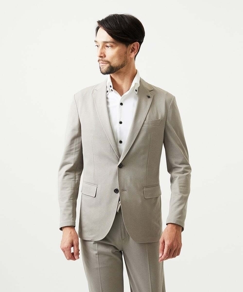 MICHEL KLEIN HOMME (ミッシェルクランオム)の「【セットアップ】メッシュテーラードジャケット(テーラードジャケット・メンズ・ブラック/ベージュ/ネイビー・MEDIUM/LARGE/X-LARGE)」の4枚目の写真