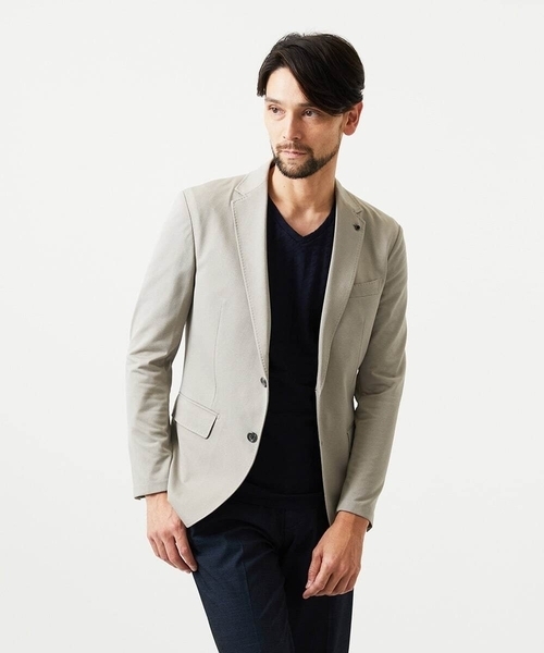 MICHEL KLEIN HOMME (ミッシェルクランオム)の「【セットアップ】メッシュテーラードジャケット(テーラードジャケット・メンズ・ブラック/ベージュ/ネイビー・MEDIUM/LARGE/X-LARGE)」の6枚目の写真