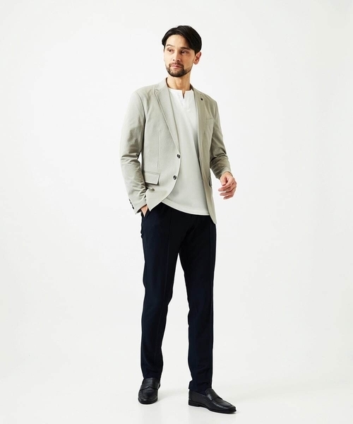 MICHEL KLEIN HOMME (ミッシェルクランオム)の「【セットアップ】メッシュテーラードジャケット(テーラードジャケット・メンズ・ブラック/ベージュ/ネイビー・MEDIUM/LARGE/X-LARGE)」の7枚目の写真