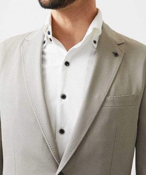MICHEL KLEIN HOMME (ミッシェルクランオム)の「【セットアップ】メッシュテーラードジャケット(テーラードジャケット・メンズ・ブラック/ベージュ/ネイビー・MEDIUM/LARGE/X-LARGE)」の10枚目の写真