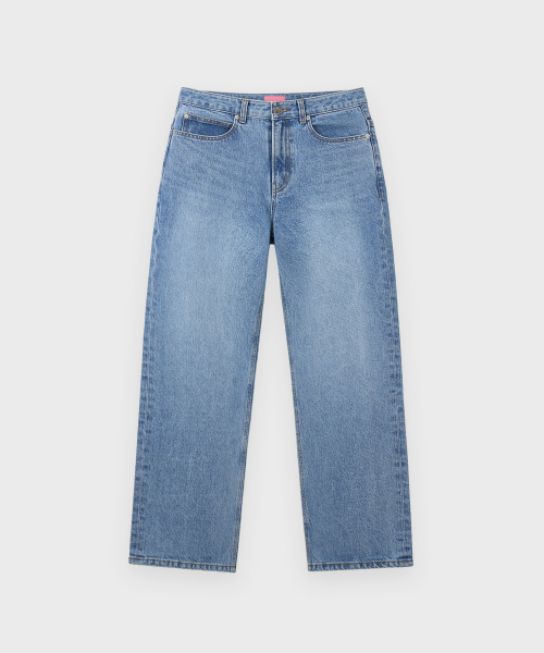 SINOON(シヌーン)の「Logo Embroidered Straight Denim (Blue)(デニムパンツ・レディース・ブルー・SMALL/MEDIUM)」の7枚目の写真