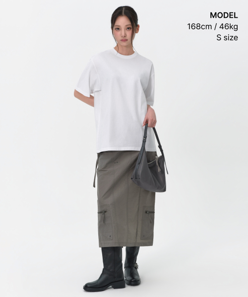 MUSINSA STANDARD WOMAN（ムシンサスタンダードウーマン）の「ウィメンズオーバーサイズクルーネックTシャツ[ホワイト]（Tシャツ/カットソー・レディース・その他・X-SMALL/SMALL/MEDIUM/LARGE）」の2枚目の写真