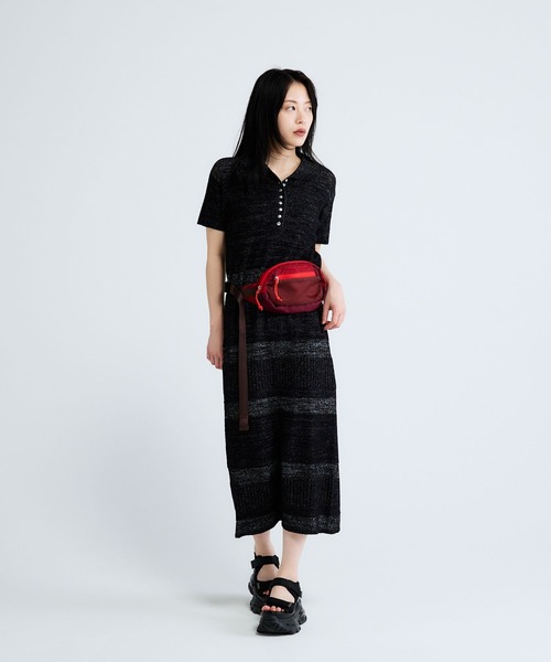 JEANASIS（ジーナシス）の「ミニブークレニットポロワンピース/666037（ワンピース・レディース・レッド系その他/ブラック系その他/グレー系その他・FREE）」の2枚目の写真