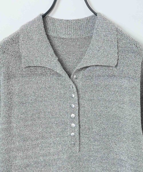 JEANASIS（ジーナシス）の「ミニブークレニットポロワンピース/666037（ワンピース・レディース・レッド系その他/ブラック系その他/グレー系その他・FREE）」の5枚目の写真