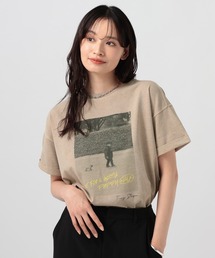 [ヴィンテージ感のある風合い]ピグメントロゴ半袖Tシャツ
