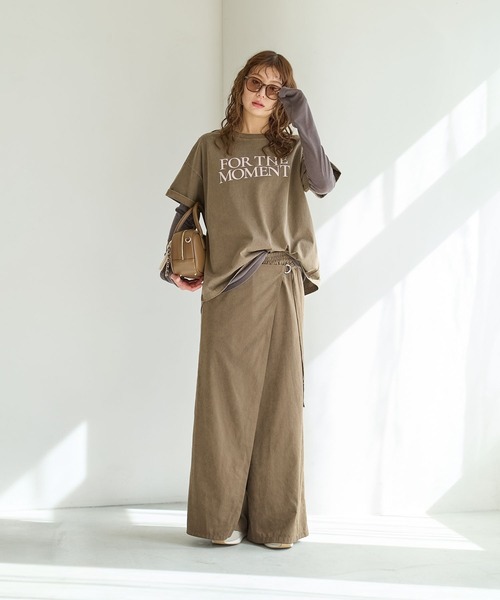 BAYFLOW（ベイフロー）の「[ヴィンテージ感のある風合い]ピグメントロゴ半袖Tシャツ（Tシャツ/カットソー・レディース・ブルー/オフホワイト/チャコール/ブラウン/ブラウン系/モーブ系・MEDIUM/SMALL）」の18枚目の写真