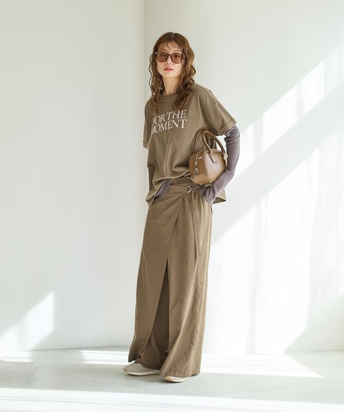 BAYFLOW（ベイフロー）の「[ヴィンテージ感のある風合い]ピグメントロゴ半袖Tシャツ（Tシャツ/カットソー・レディース・ブルー/オフホワイト/チャコール/ブラウン/ブラウン系/モーブ系・MEDIUM/SMALL）」の19枚目の写真