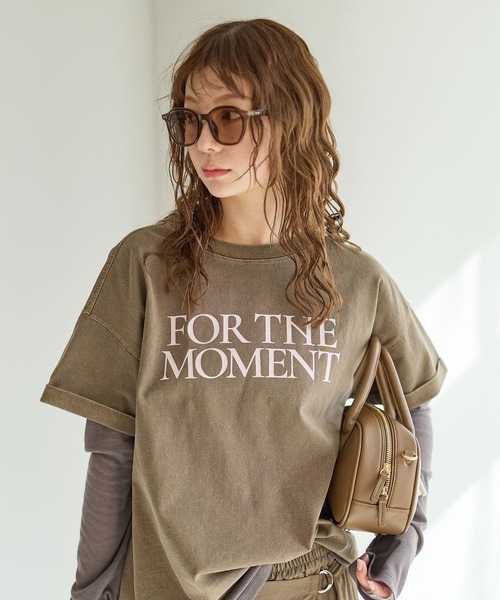 BAYFLOW（ベイフロー）の「[ヴィンテージ感のある風合い]ピグメントロゴ半袖Tシャツ（Tシャツ/カットソー・レディース・ブルー/オフホワイト/チャコール/ブラウン/ブラウン系/モーブ系・MEDIUM/SMALL）」の22枚目の写真