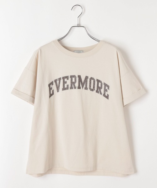 BAYFLOW（ベイフロー）の「[ヴィンテージ感のある風合い]ピグメントロゴ半袖Tシャツ（Tシャツ/カットソー・レディース・ブルー/オフホワイト/チャコール/ブラウン/ブラウン系/モーブ系/グレイッシュベージュ/グレー系/ホワイト/オレンジ・MEDIUM/SMALL）」の11枚目の写真