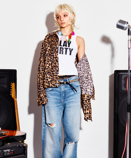 HIGHTIDEFRANKIE(ハイタイドフランキー)の「Frankie Leopard Trucker Jacket(デニムジャケット・メンズ・ベージュ系その他・LARGE/MEDIUM/SMALL)」の3枚目の写真