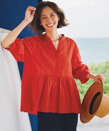 サックスブルー」に該当するシャツ/ブラウス（レッド/赤色系
