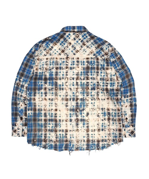 Rafu(ラフ)の「【MIYAGIHIDETAKA】Rafu075 Bleached Shirt(シャツ/ブラウス・メンズ・ホワイト/ブルー・XL/L)」の4枚目の写真