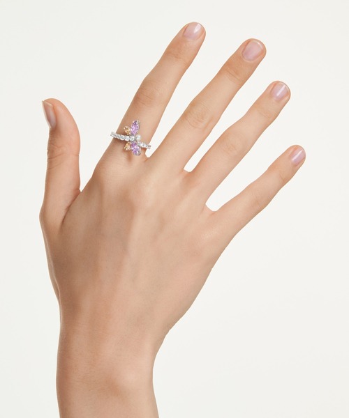 SWAROVSKI（スワロフスキー）の「【公式】【スワロフスキー】Ariana Grande x Swarovski モチーフのあるリング, ミックスカット, トンボ, マルチカラー, ロジウム・プレーティング（リング・レディース・シルバー系その他・55）」の2枚目の写真
