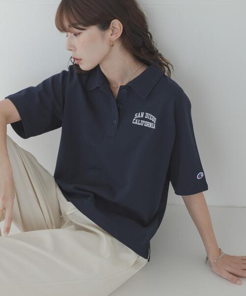 URBAN RESEARCH Sonny Label(アーバンリサーチサニーレーベル)の「『別注』CHAMPION×Sonny Label ポロシャツ(スウェット・レディース・ブラック/ネイビー/グレー・FREE)」の1枚目の写真