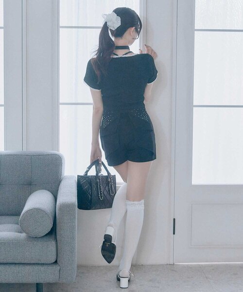 OLIVE des OLIVE(オリーブデオリーブ)の「【Belle Charme】Back Ribbon Short Pants(その他パンツ・レディース・チャコールグレー/ワンウォッシュ/ブラック・FREE)」の17枚目の写真