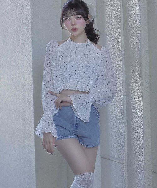 OLIVE des OLIVE(オリーブデオリーブ)の「【Belle Charme】Back Ribbon Short Pants(その他パンツ・レディース・チャコールグレー/ワンウォッシュ/ブラック・FREE)」の8枚目の写真