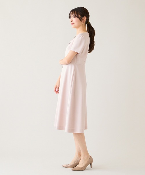 Rose Tiara(ローズティアラ)の「【接触冷感/防シワ/イージーケア】フロントリボンワンピース(ワンピース・レディース・ネイビー/ベージュ/ピンク・42/40/38/46)」の9枚目の写真