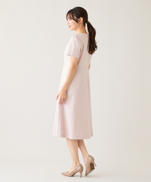 Rose Tiara(ローズティアラ)の「【接触冷感/防シワ/イージーケア】フロントリボンワンピース(ワンピース・レディース・ネイビー/ベージュ/ピンク・42/40/38/46)」の10枚目の写真