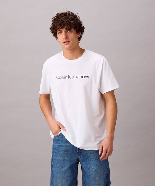 Calvin Klein(カルバン・クライン)の「【ユニセックス】ロゴショートスリーブTシャツ(Tシャツ/カットソー・メンズ・ホワイト/ブルー/ブラック・XL/S/M/L)」の7枚目の写真