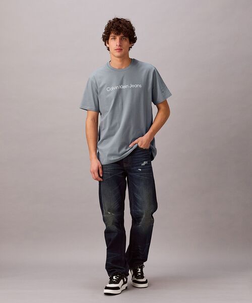 Calvin Klein(カルバン・クライン)の「【ユニセックス】ロゴショートスリーブTシャツ(Tシャツ/カットソー・メンズ・ホワイト/ブルー/ブラック・XL/S/M/L)」の8枚目の写真