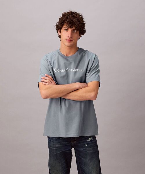 Calvin Klein(カルバン・クライン)の「【ユニセックス】ロゴショートスリーブTシャツ(Tシャツ/カットソー・メンズ・ホワイト/ブルー/ブラック・XL/S/M/L)」の9枚目の写真