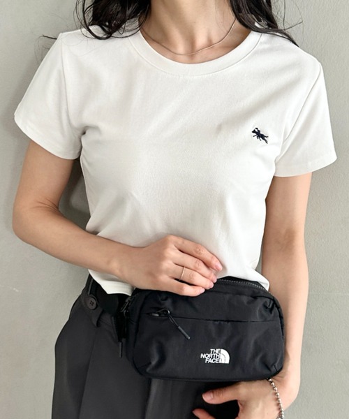 THE NORTH FACE（ザノースフェイス）の「【国内未発売】THE NORTH FACE(ザ・ノースフェイス)/ボディバッグ ウエストポーチ ヒップサック ロゴプリント/LINDEN HIP SACK（ボディバッグ/ウエストポーチ・レディース・ブラック/クリーム/ライトブルー・FREE）」の4枚目の写真