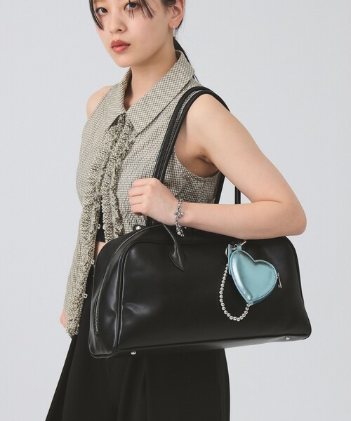 Ray BEAMS(レイビームス)の「フェイクレザー ボストンバッグ(ボストンバッグ・レディース・ダークブラウン/ブラック・ONE SIZE)」の2枚目の写真