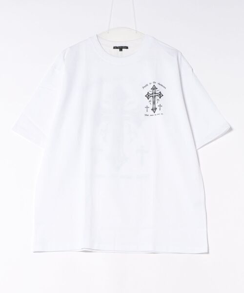 8(eight)(エイト)の「クロスプリントTシャツ(Tシャツ/カットソー・メンズ・ブラック/ブラック系その他/ホワイト・LARGE/MEDIUM)」の2枚目の写真