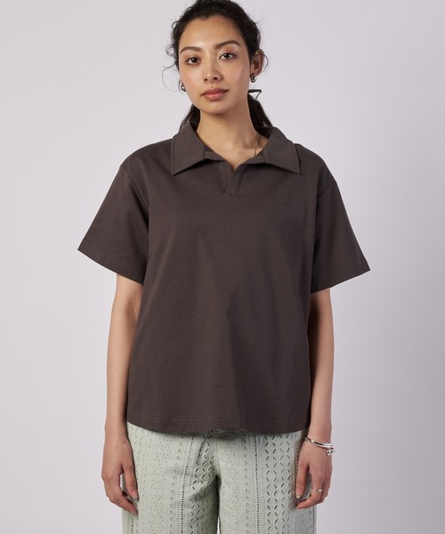 Eddie Bauer(エディーバウアー)の「オープンカラー Tシャツ(ポロシャツ・レディース・チャコール/ライトブルー/ホワイト・M/L/XL/S)」の10枚目の写真
