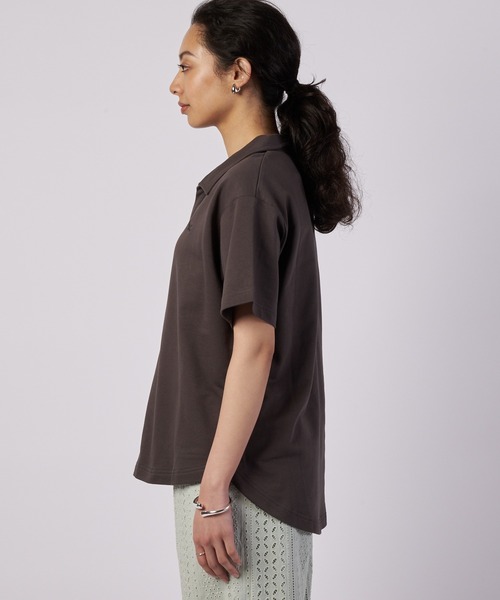Eddie Bauer(エディーバウアー)の「オープンカラー Tシャツ(ポロシャツ・レディース・チャコール/ライトブルー/ホワイト・M/L/XL/S)」の11枚目の写真