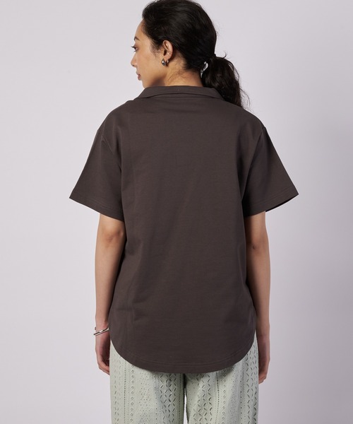 Eddie Bauer(エディーバウアー)の「オープンカラー Tシャツ(ポロシャツ・レディース・チャコール/ライトブルー/ホワイト・M/L/XL/S)」の12枚目の写真