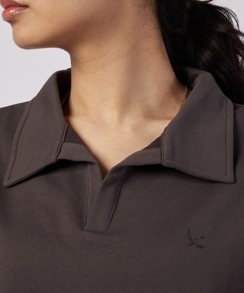 Eddie Bauer(エディーバウアー)の「オープンカラー Tシャツ(ポロシャツ・レディース・チャコール/ライトブルー/ホワイト・M/L/XL/S)」の13枚目の写真