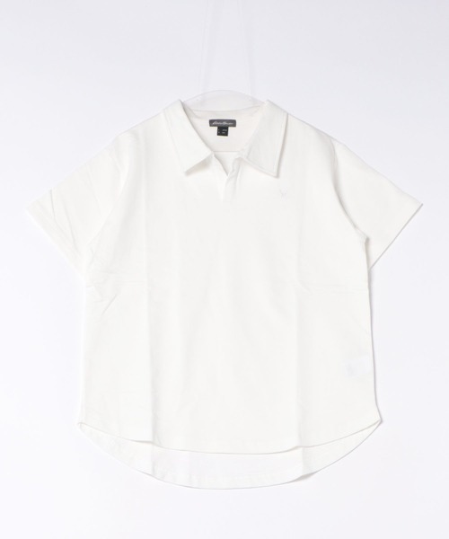 Eddie Bauer(エディーバウアー)の「オープンカラー Tシャツ(ポロシャツ・レディース・チャコール/ライトブルー/ホワイト・M/L/XL/S)」の17枚目の写真