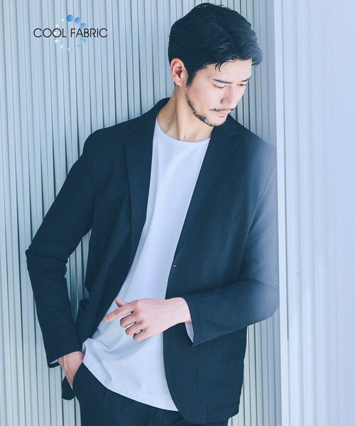 ABAHOUSE GRAY(アバハウスグレイ)の「【セットアップ対応/接触冷感】ハイブリット リラックス ジャケット(テーラードジャケット・メンズ・ダークブラウン/ネイビー/グレー/ブラック・50/46/48)」の3枚目の写真