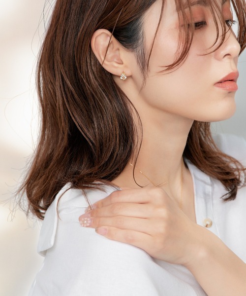 Jewel closet by L&Co.(ジュエルクローゼットバイエルアンドコー)の「K18 カラーストーン ピアス(ピアス(両耳用)・レディース・イエローゴールド・FREE)」の5枚目の写真