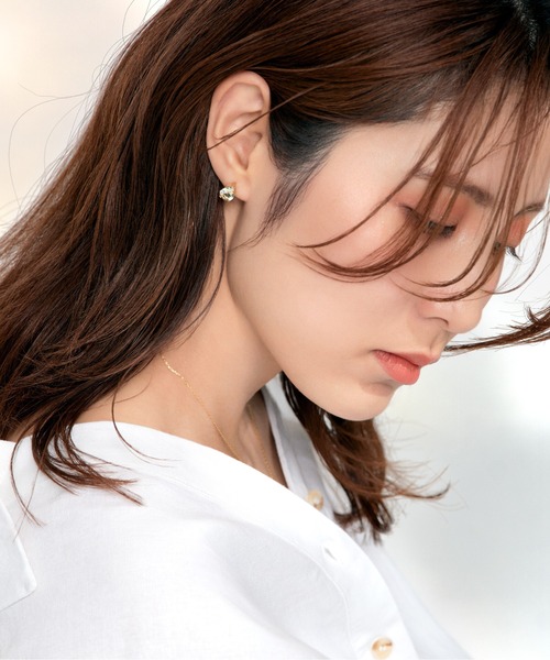 Jewel closet by L&Co.(ジュエルクローゼットバイエルアンドコー)の「K18 カラーストーン ピアス(ピアス(両耳用)・レディース・イエローゴールド・FREE)」の4枚目の写真