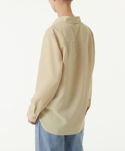 MUSINSA STANDARD WOMAN（ムシンサスタンダードウーマン）の「ウィメンズリラックスドリネンライクシャツ[ベージュ]（シャツ/ブラウス・レディース・その他・SMALL/MEDIUM/LARGE/X-SMALL）」の3枚目の写真