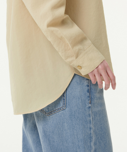 MUSINSA STANDARD WOMAN（ムシンサスタンダードウーマン）の「ウィメンズリラックスドリネンライクシャツ[ベージュ]（シャツ/ブラウス・レディース・その他・SMALL/MEDIUM/LARGE/X-SMALL）」の5枚目の写真