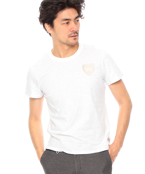 waimea(ワイメア)の「Waimea CLASSIC / ワッペン スラブクルーTシャツ(Tシャツ/カットソー・メンズ・ホワイト/ネイビー/ブルー系その他・SMALL/LARGE/MEDIUM)」の1枚目の写真