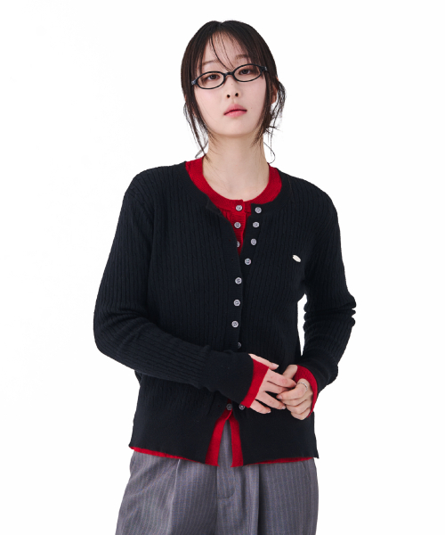 FDR（エフディーアール）の「Essential Pearl Soft Cardigan_7 Color（カーディガン/ボレロ・レディース・ネイビー/オートミール/ブラック/ワイン/スカイブルー/ライトピンク/アッシュグレー・FREE）」の9枚目の写真