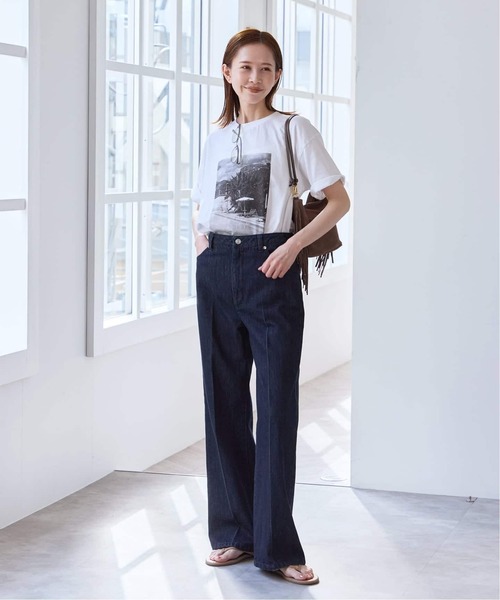 U by SPICK&SPAN(ユーバイスピックアンドスパン)の「《WEB限定 / 追加》ハイライズストレートデニム(デニムパンツ・レディース・ネイビー/ブルー・38/36)」の3枚目の写真