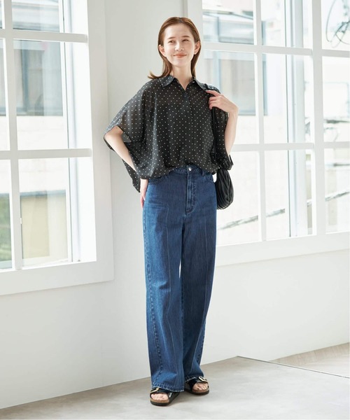 U by SPICK&SPAN(ユーバイスピックアンドスパン)の「《WEB限定 / 追加》ハイライズストレートデニム(デニムパンツ・レディース・ネイビー/ブルー・38/36)」の12枚目の写真