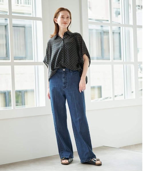 U by SPICK&SPAN(ユーバイスピックアンドスパン)の「《WEB限定 / 追加》ハイライズストレートデニム(デニムパンツ・レディース・ネイビー/ブルー・38/36)」の13枚目の写真